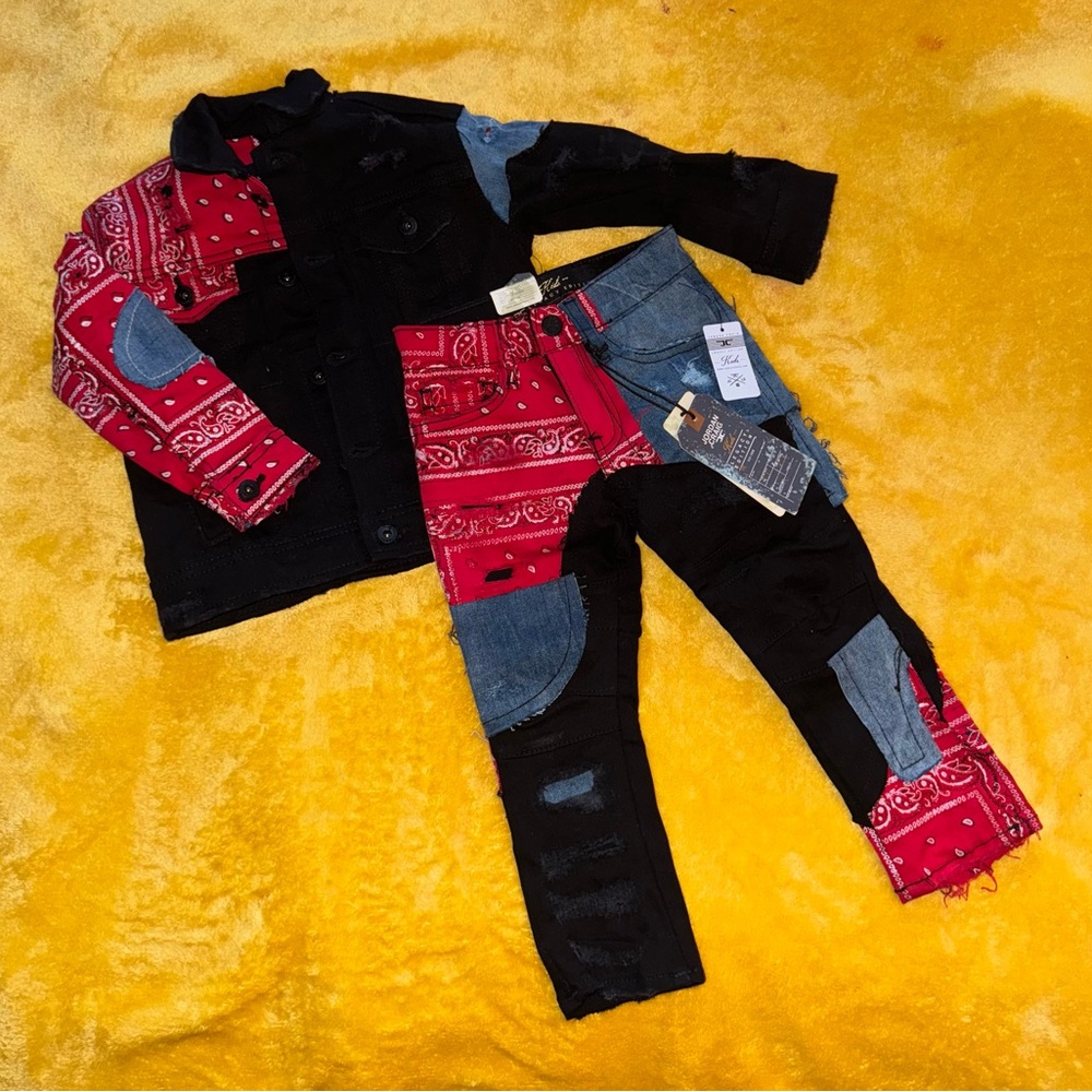 Jordan Craig Kids Matching Set - Black, Red, and Blue